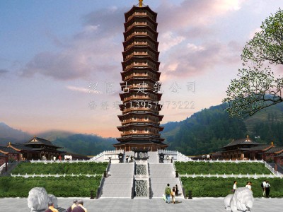 昆山寺院万佛宝塔建筑设计方案